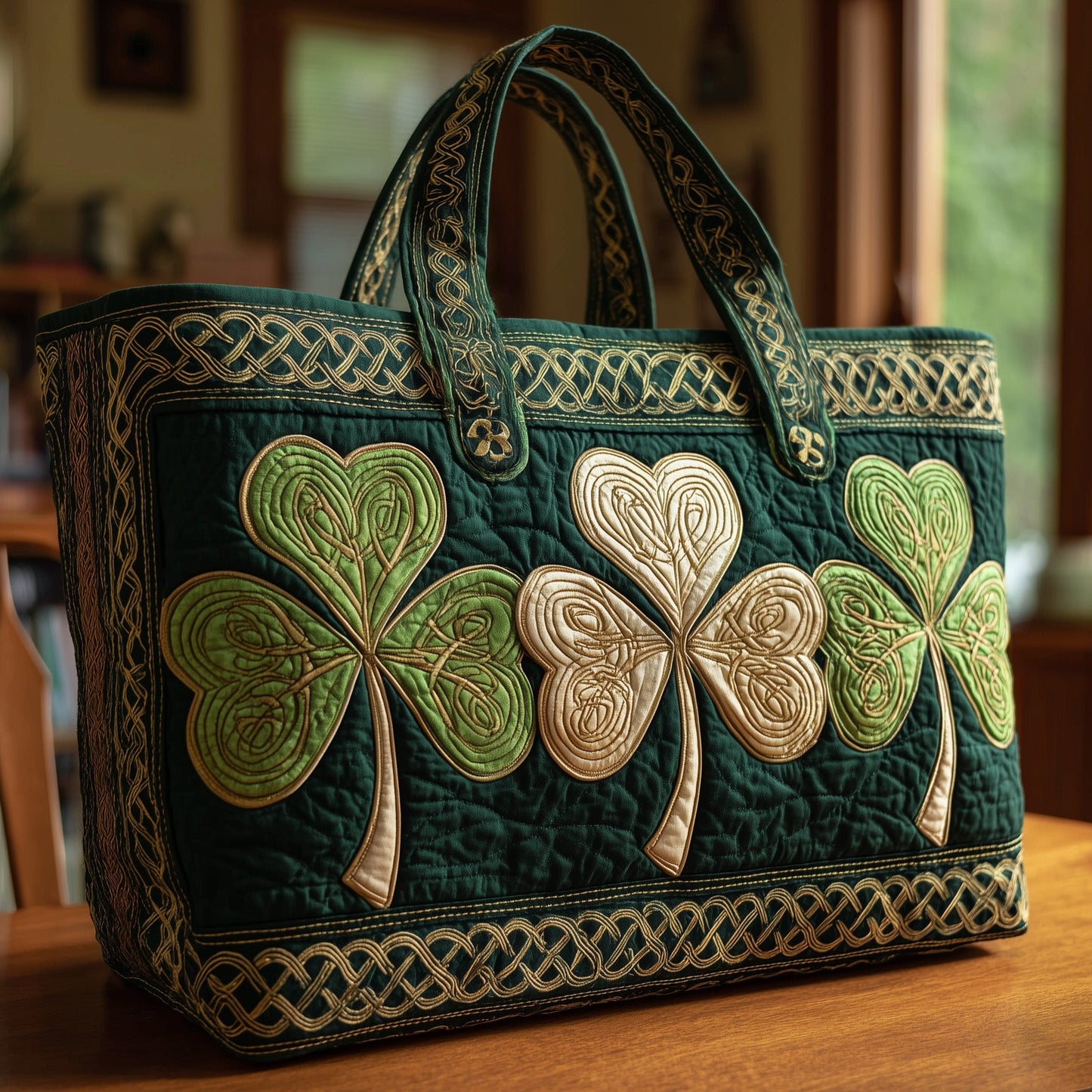 Irish Shamrock Quilted Tote Bag GFTOTP9060