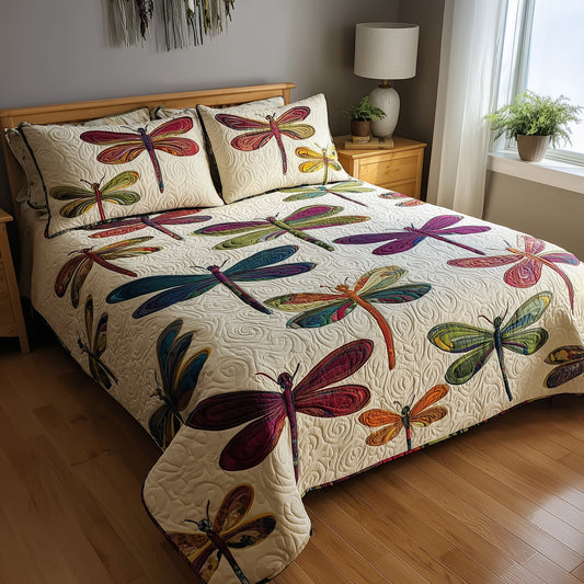 Enchanted Dragonfly 3-Piece Quilted Bedding Set GFTOTP9115