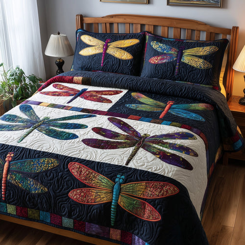 Enchanted Dragonfly 3-Piece Quilted Bedding Set GFTOTP9117