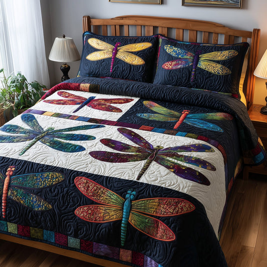 Enchanted Dragonfly 3-Piece Quilted Bedding Set GFTOTP9117