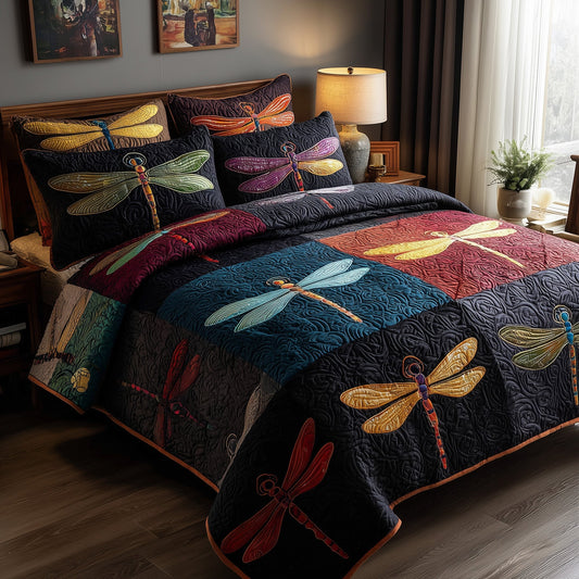 Enchanted Dragonfly 3-Piece Quilted Bedding Set GFTOTP9118