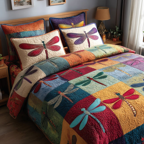 Enchanted Dragonfly 3-Piece Quilted Bedding Set GFTOTP9120
