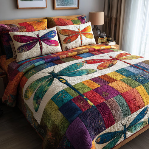 Enchanted Dragonfly 3-Piece Quilted Bedding Set GFTOTP9121
