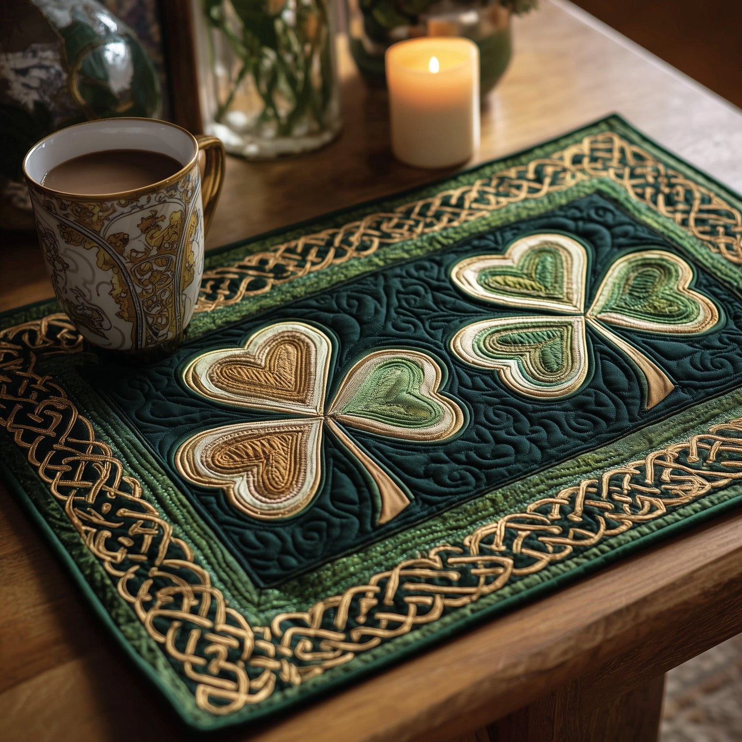 Irish Shamrock Quilted Place Mat GFTOTP9159