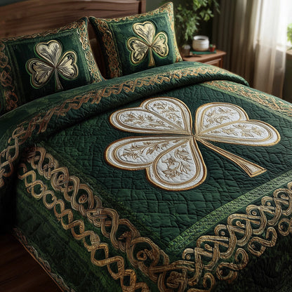 Irish Shamrock 3-Piece Quilted Bedding Set GFTOTP9167