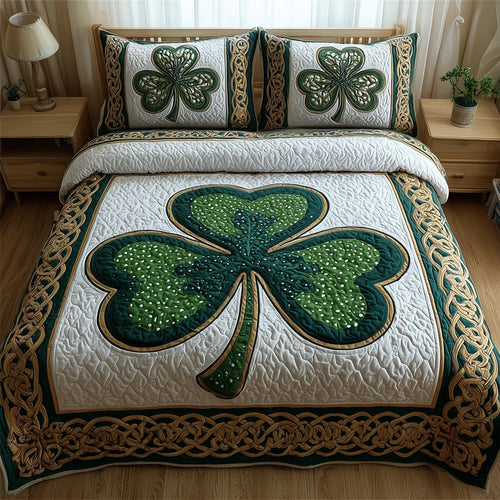 Irish Shamrock 3-Piece Quilted Bedding Set GFTOTP9170