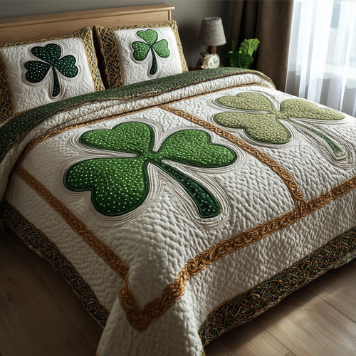 Irish Shamrock 3-Piece Quilted Bedding Set GFTOTP9171