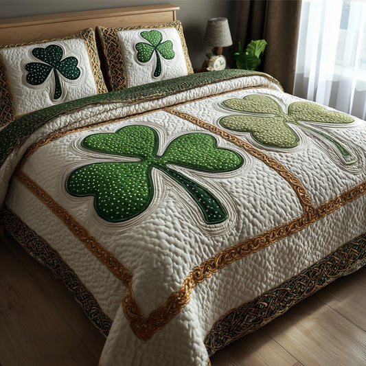 Irish Shamrock 3-Piece Quilted Bedding Set GFTOTP9171