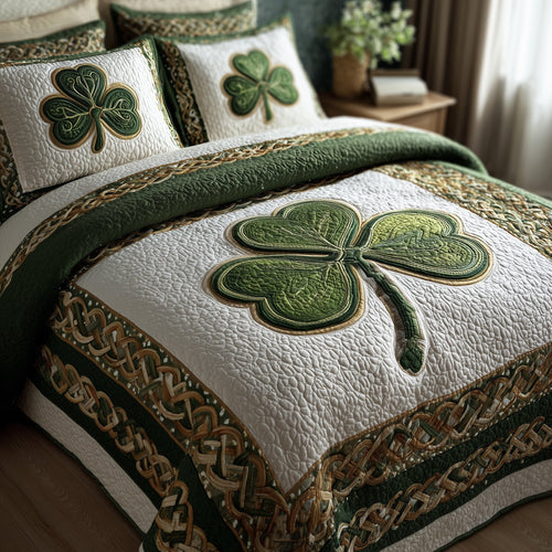 Irish Shamrock 3-Piece Quilted Bedding Set GFTOTP9172