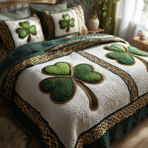 Irish Shamrock 3-Piece Quilted Bedding Set GFTOTP9173