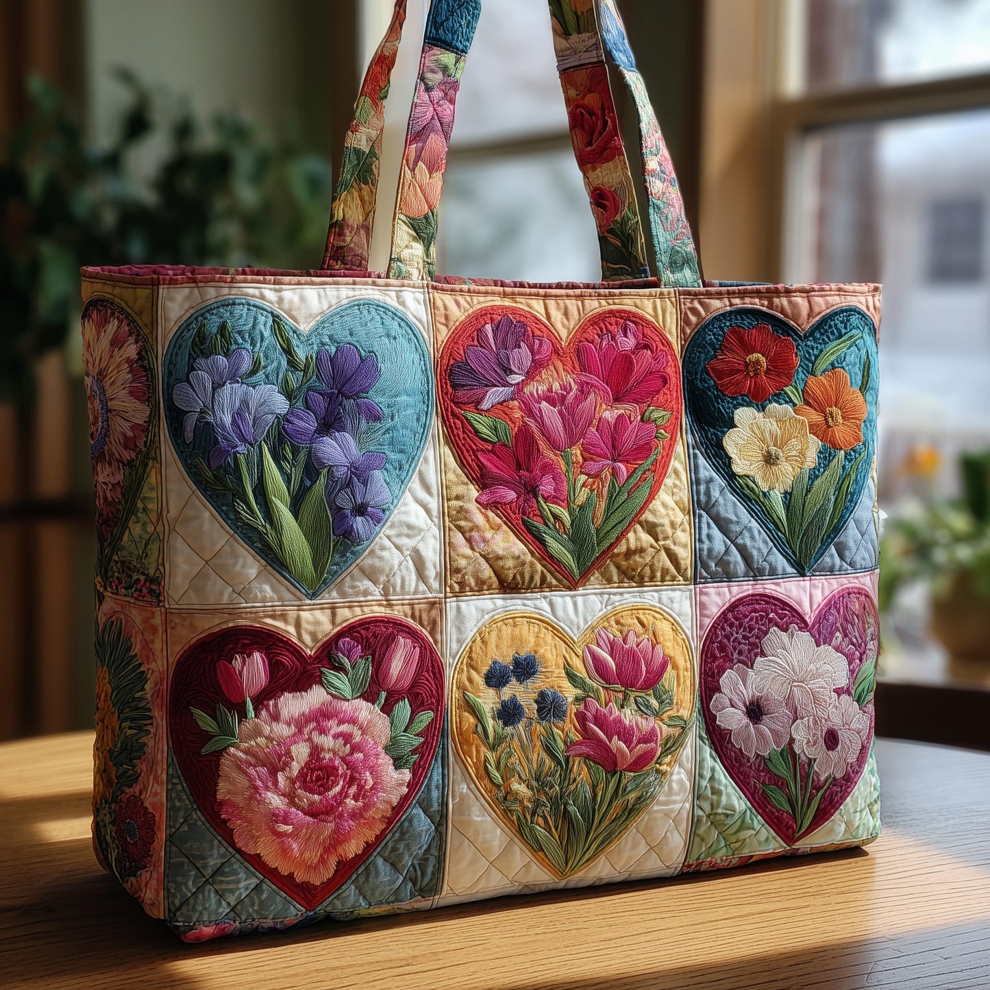 Rustic Bloom Quilted Tote Bag GFTOTP9185