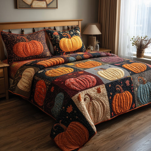 Pumpkin Harvest 3-Piece Quilted Bedding Set GFTOTP9202