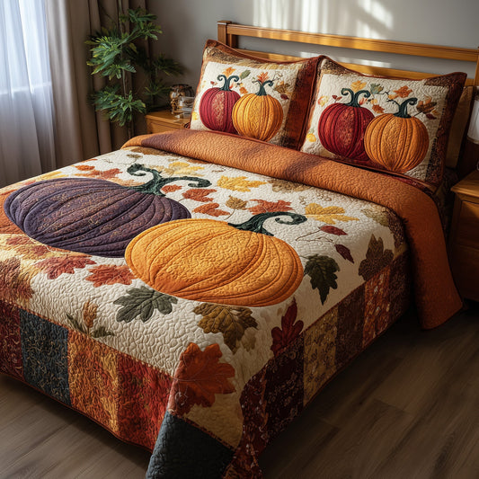 Pumpkin Harvest 3-Piece Quilted Bedding Set GFTOTP9206