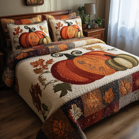 Pumpkin Harvest 3-Piece Quilted Bedding Set GFTOTP9207