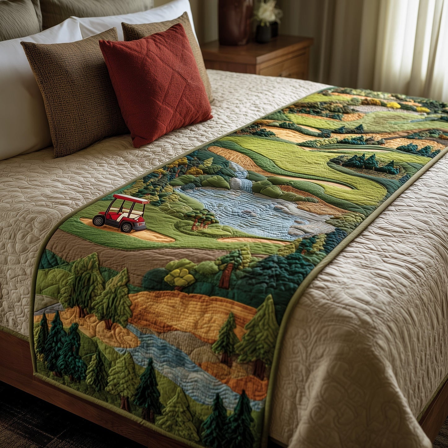 Golf Course Quilted Bed Runner GFTOTP9230