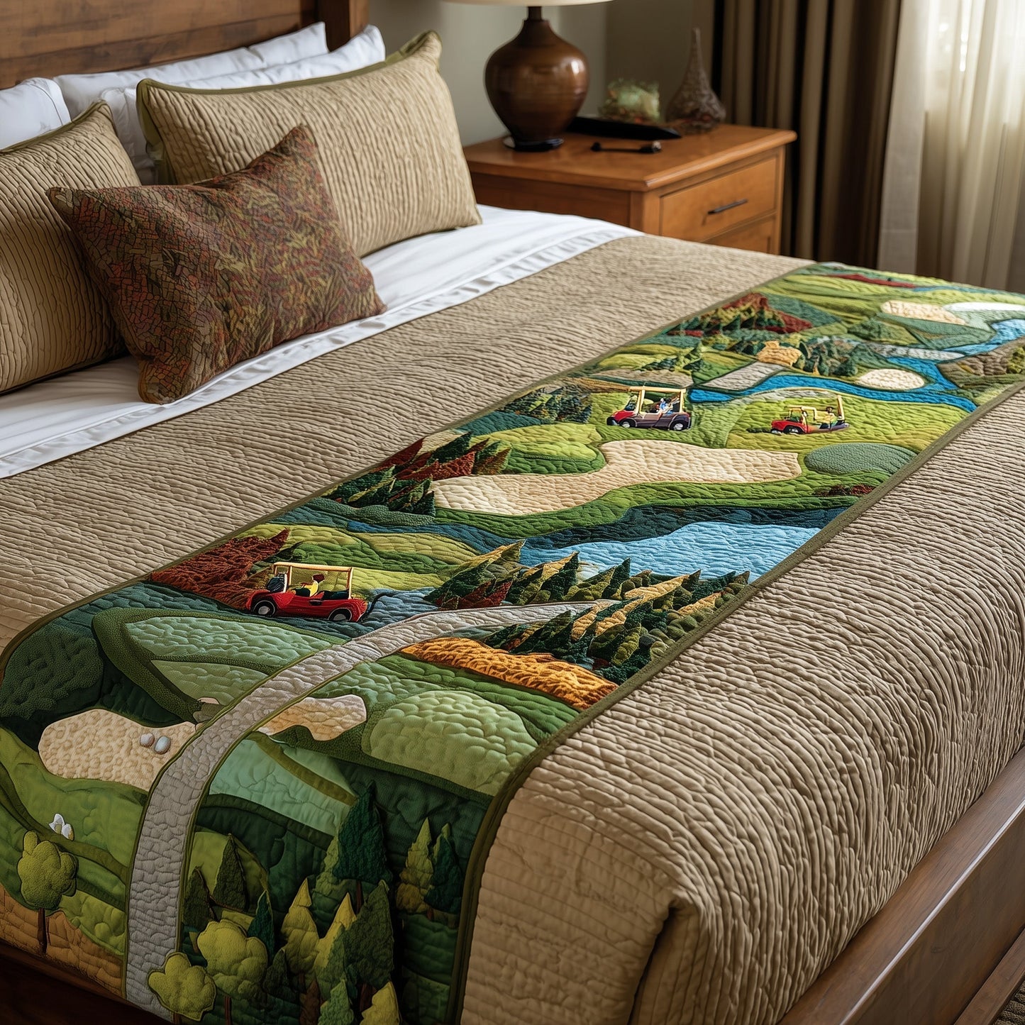 Golf Course Quilted Bed Runner GFTOTP9233