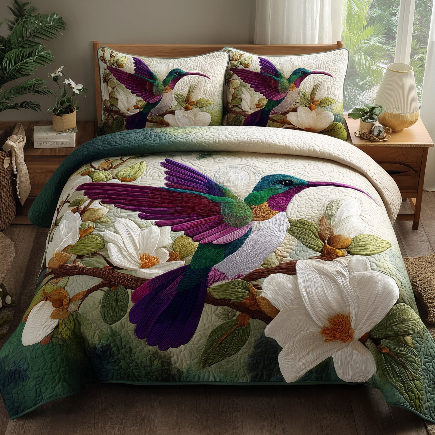 Magnolia Whispers 3-Piece Quilted Bedding Set GFTOTP9292