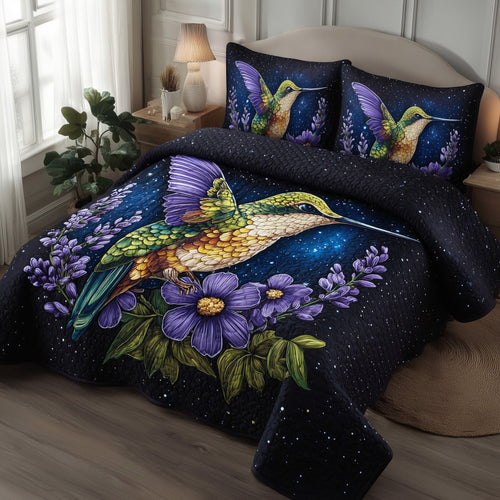 Celestial Hummingbird 3-Piece Quilted Bedding Set GFTOTP9302