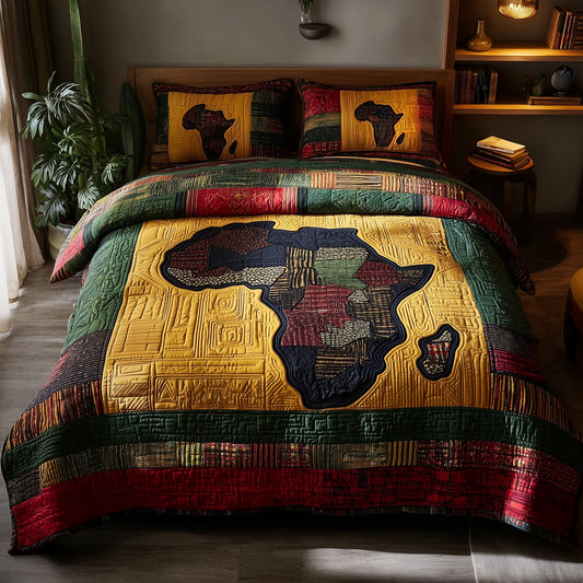 African Heritage 3-Piece Quilted Bedding Set GFTOTP9307