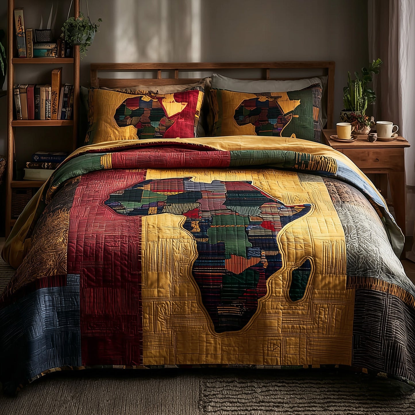 African Heritage 3-Piece Quilted Bedding Set GFTOTP9308