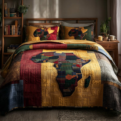 African Heritage 3-Piece Quilted Bedding Set GFTOTP9308