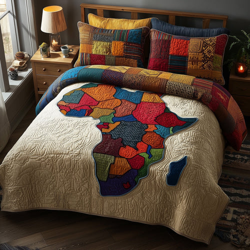 African Heritage 3-Piece Quilted Bedding Set GFTOTP9309