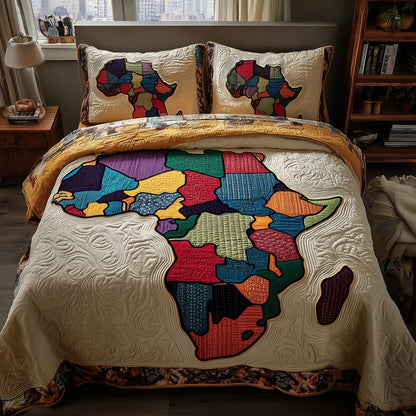 African Heritage 3-Piece Quilted Bedding Set GFTOTP9310