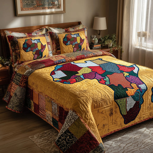African Heritage 3-Piece Quilted Bedding Set GFTOTP9311