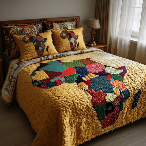African Heritage 3-Piece Quilted Bedding Set GFTOTP9312