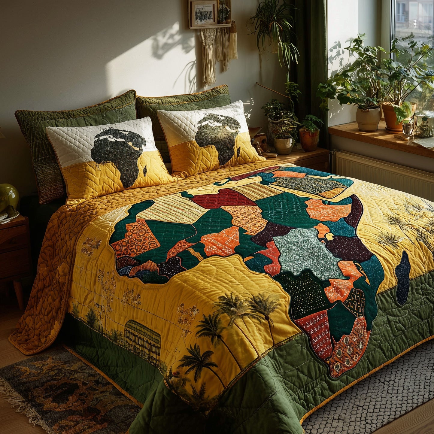 African Heritage 3-Piece Quilted Bedding Set GFTOTP9313