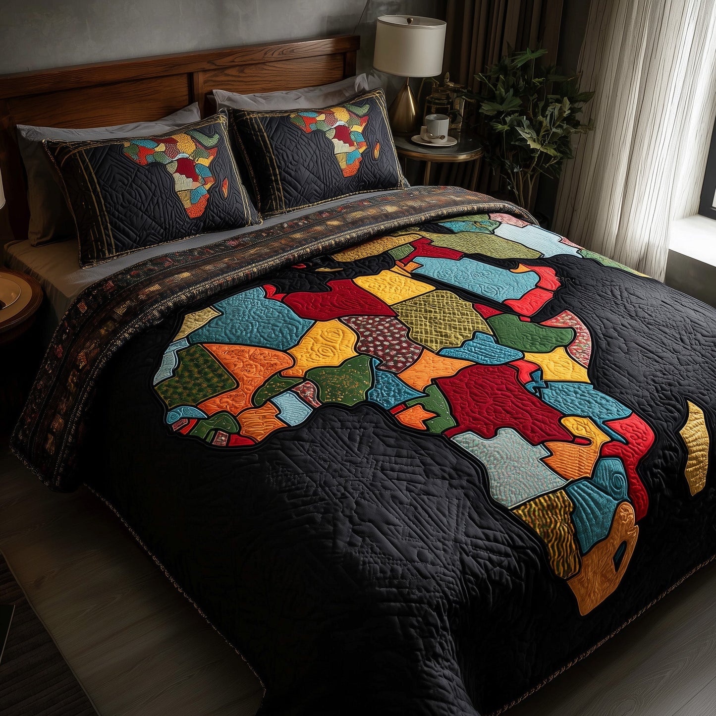 African Heritage 3-Piece Quilted Bedding Set GFTOTP9315