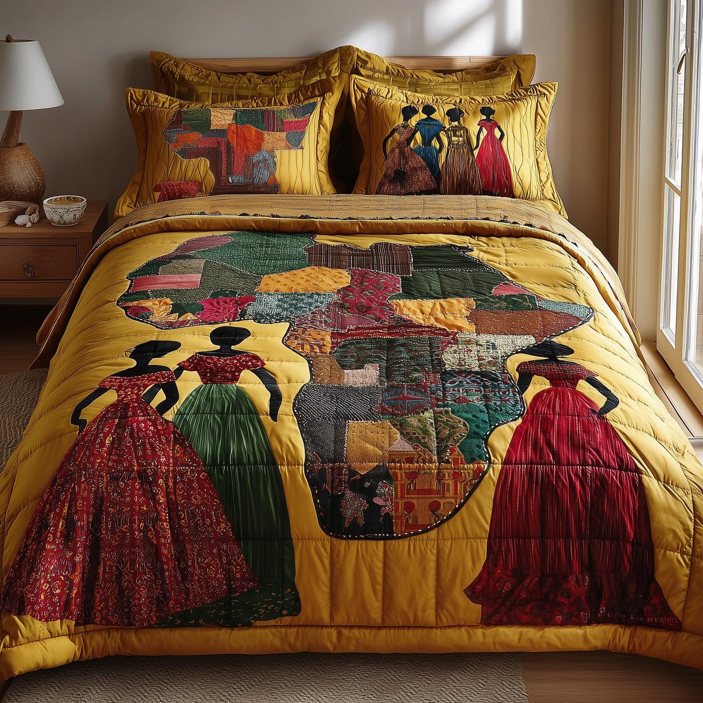 African Heritage 3-Piece Quilted Bedding Set GFTOTP9316