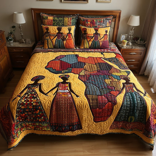 African Heritage 3-Piece Quilted Bedding Set GFTOTP9318