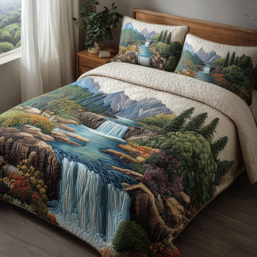 Rustic Waterfall 3-Piece Quilted Bedding Set GFTOTP9324