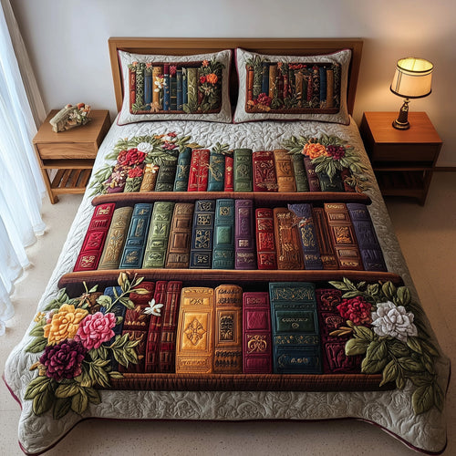 Bookish 3-Piece Quilted Bedding Set GFTOTP9354