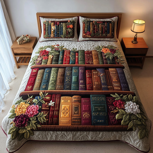 Bookish 3-Piece Quilted Bedding Set GFTOTP9354