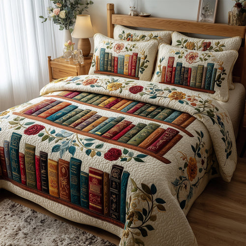Bookish 3-Piece Quilted Bedding Set GFTOTP9355