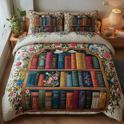 Bookish 3-Piece Quilted Bedding Set GFTOTP9360