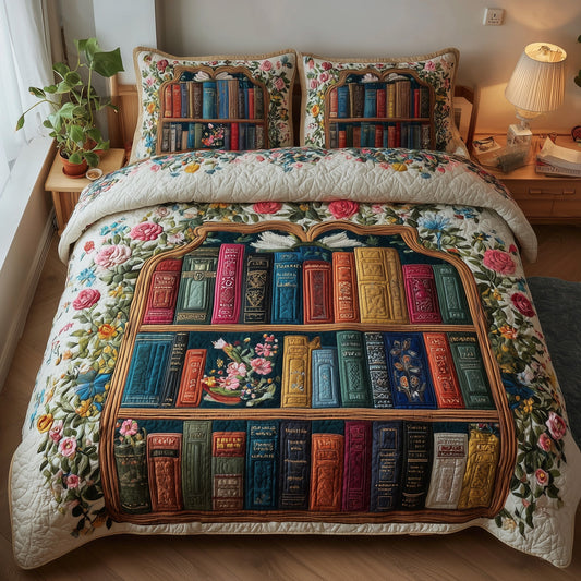 Bookish 3-Piece Quilted Bedding Set GFTOTP9360