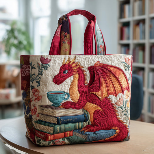 Teatime Reading Quilted Tote Bag GFTOTP9373
