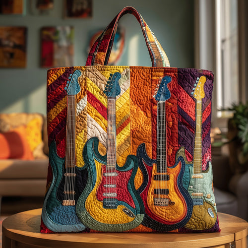 Sunburst Guitar Quilted Tote Bag GFTOTP9421