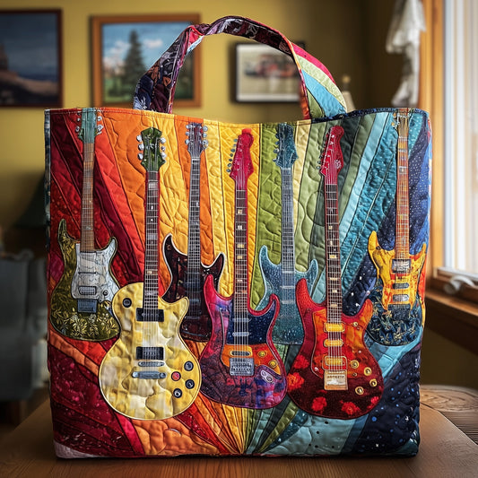 Sunburst Guitar Quilted Tote Bag GFTOTP9423