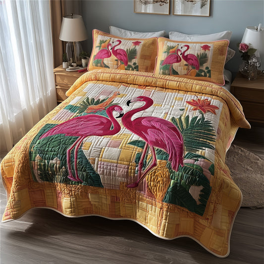 Flamingo Bliss 3-Piece Quilted Bedding Set GFTOTP9437
