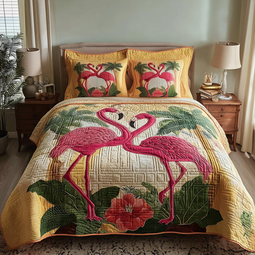 Flamingo Bliss 3-Piece Quilted Bedding Set GFTOTP9438