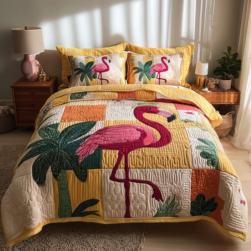 Flamingo Bliss 3-Piece Quilted Bedding Set GFTOTP9440
