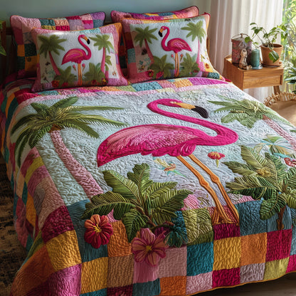 Pink Paradise 3-Piece Quilted Bedding Set GFTOTP9447