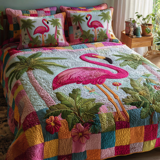 Pink Paradise 3-Piece Quilted Bedding Set GFTOTP9447