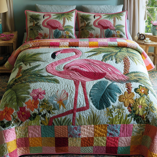 Pink Paradise 3-Piece Quilted Bedding Set GFTOTP9448