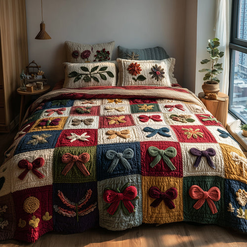 Tied with Love 3-Piece Quilted Bedding Set GFTOTP9474