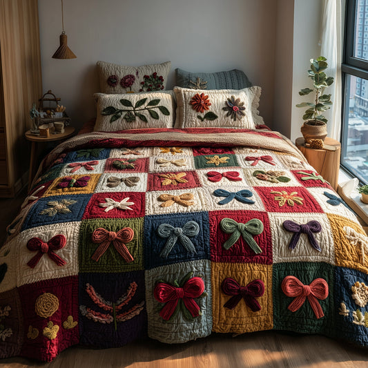 Tied with Love 3-Piece Quilted Bedding Set GFTOTP9474